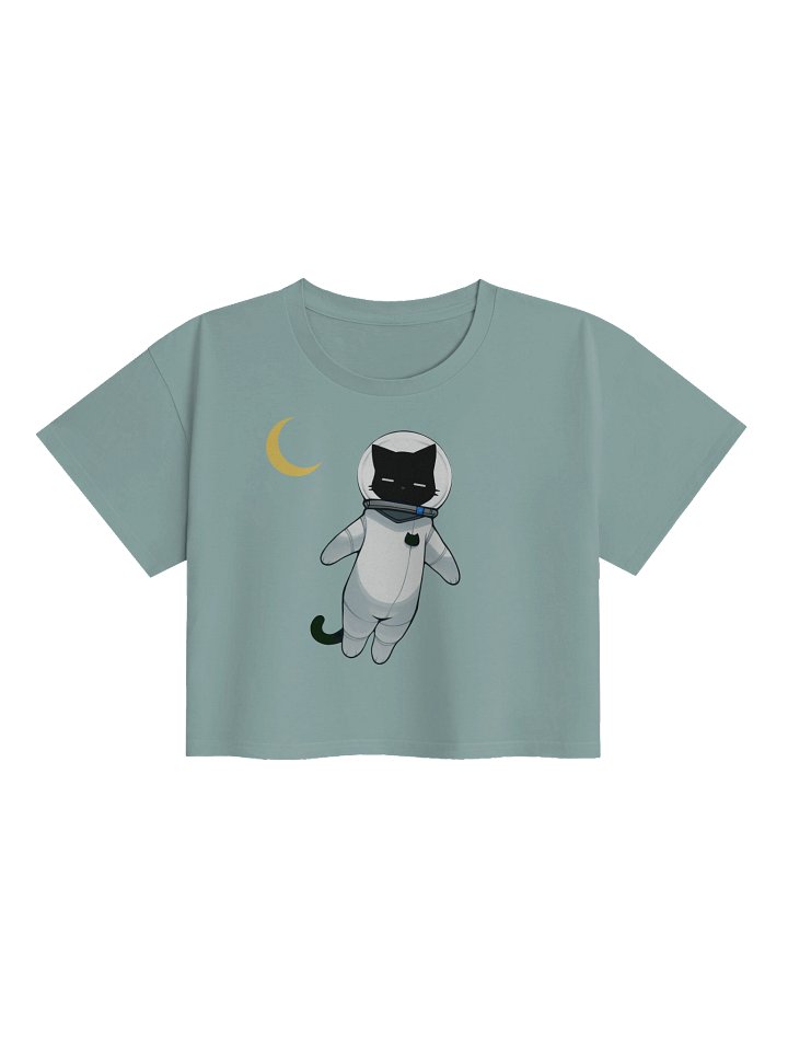 Sleepy Space Kitty Women's Crop Top product image (4)