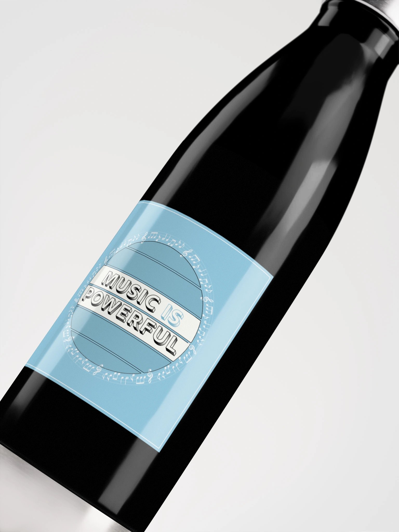 MUSIC IS POWERFUL Steel Water Bottle product image (5)