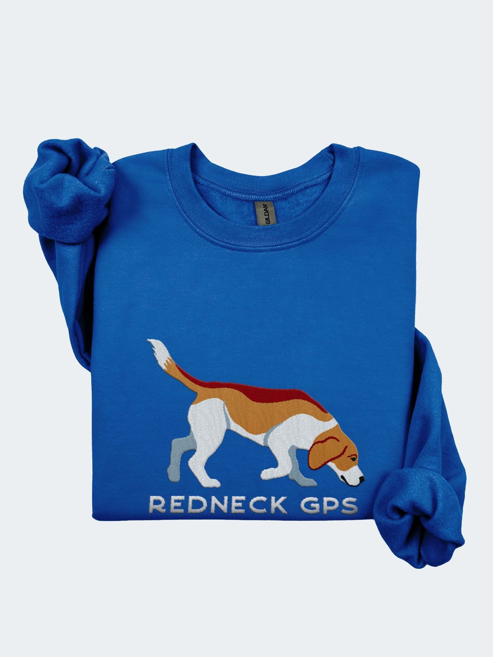 Redneck GPS Sweatshirt (Embroidered) of a Beagle(Tan) product image (2)