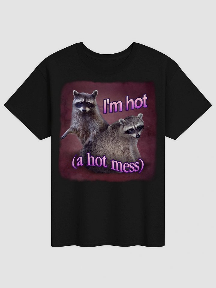 I'm hot (a hot mess) raccoon T-shirt product image (1)