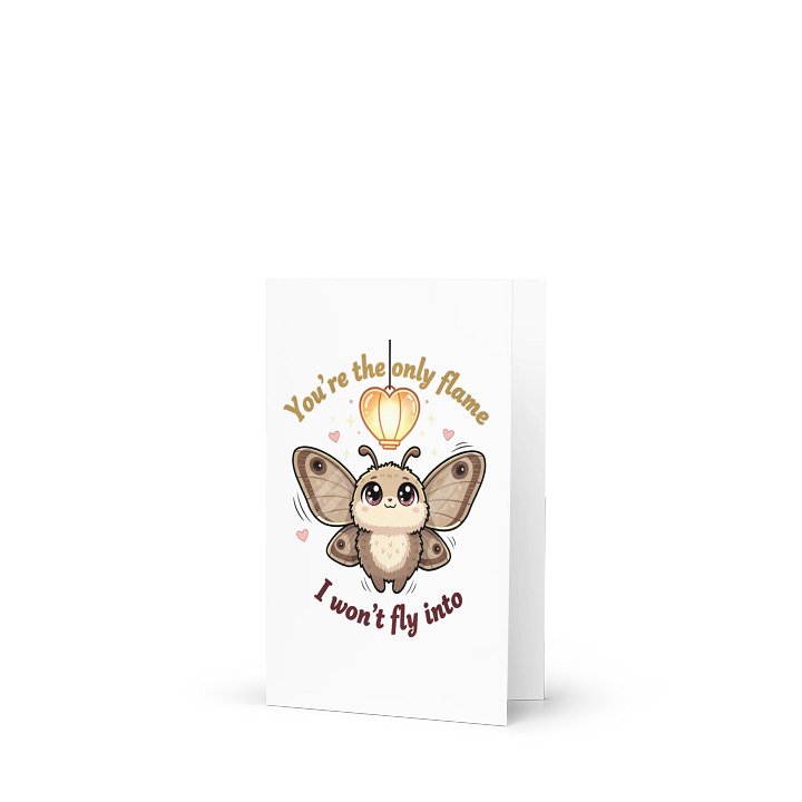 Valentine's Day Gift for Him/Her - "Only Flame" Moth Card - Funny Romantic Greeting Card product image (1)