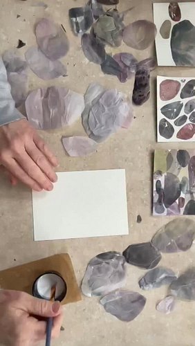 Inspired by yesterday’s experimentation, I created a background of the lightest and largest rock shapes of this 5x7, then add...