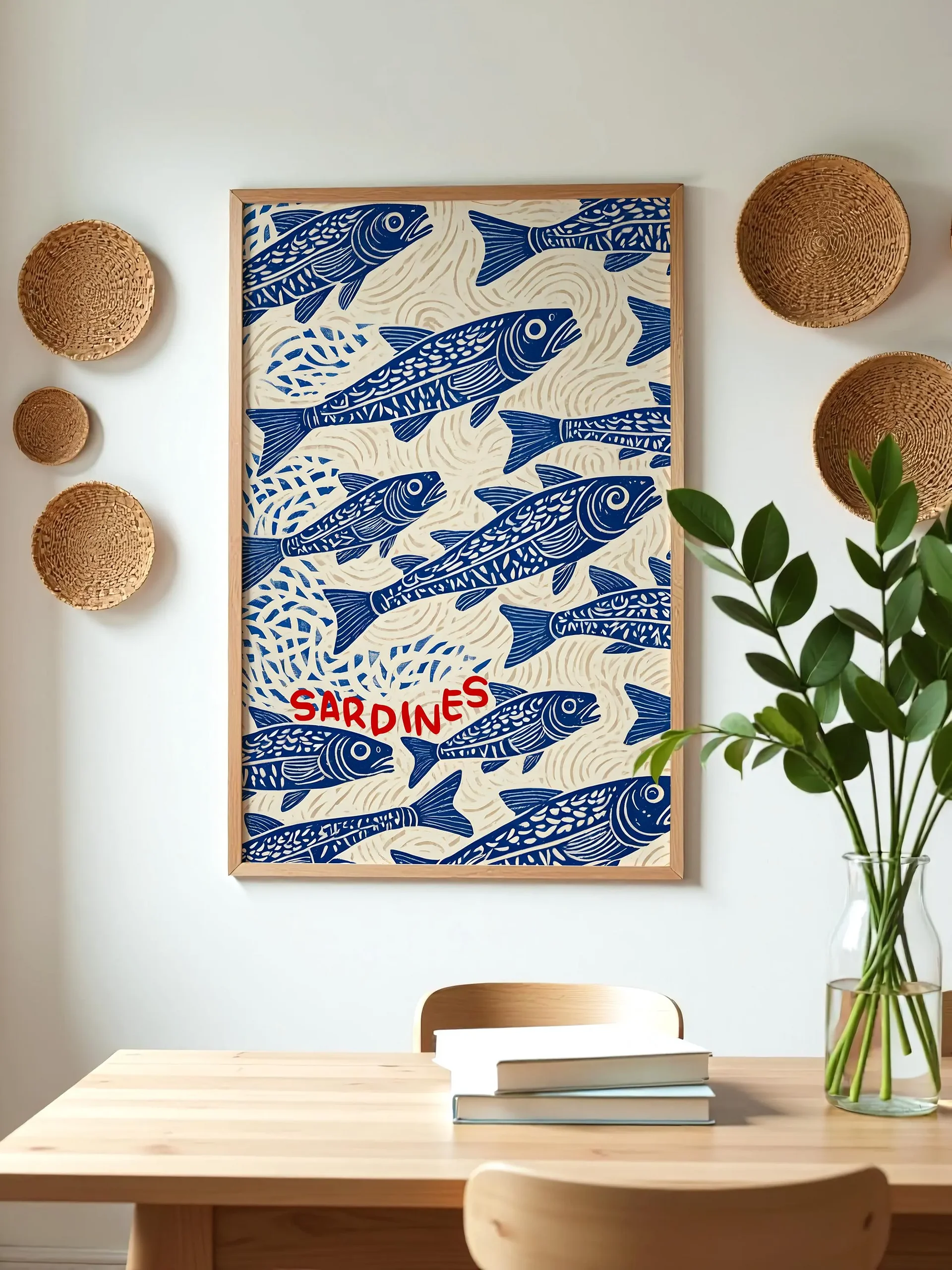 Sardines Print Sardine Tin Vintage Poster Retro Sardine Wall Art Fish Print product image (8)
