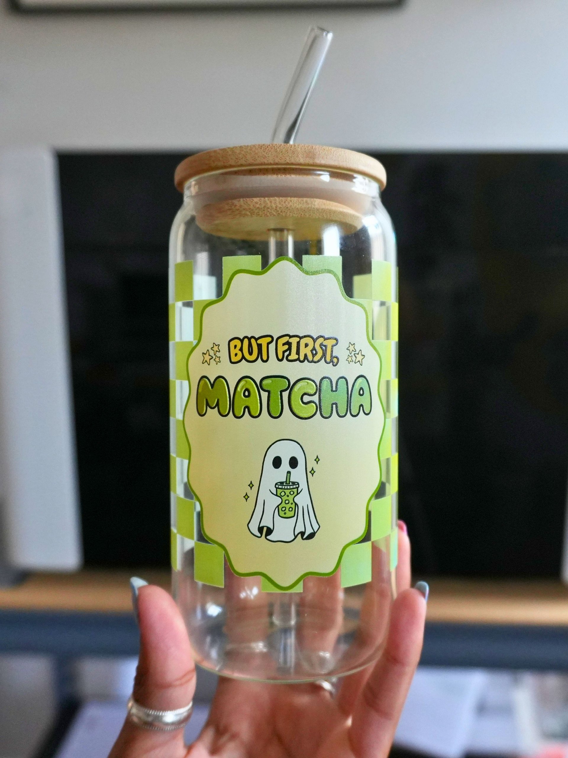 [PRE-ORDER] But First, Matcha - Ghost Glass Tumbler product image (3)