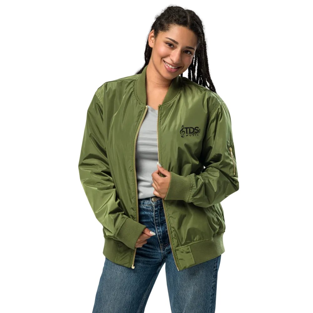 TDS Music Unisex Recycled Bomber Jacket - Black & Army Green, Sustainable Style product image (2)