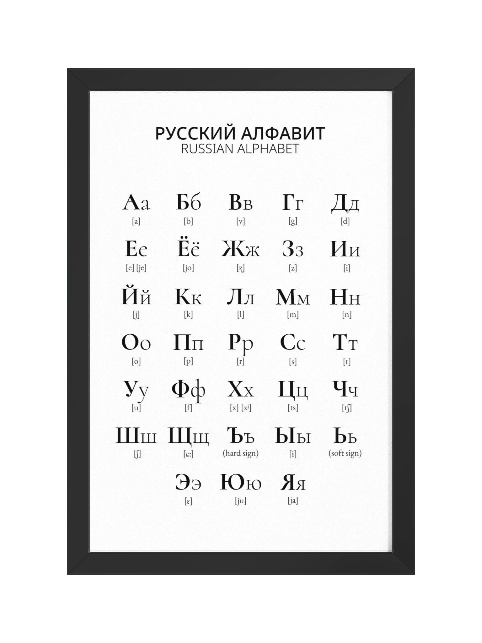 Russian Alphabet Poster, Framed (Minimalistic Design) product image (1)