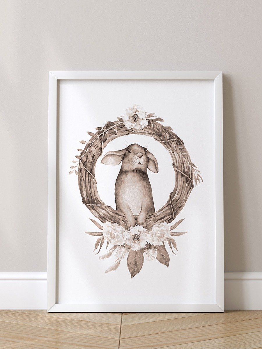 Rabbit in Wood Wreath Sepia product image (2)