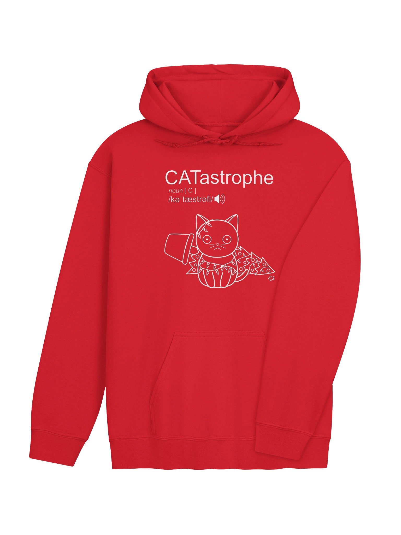 CATastrophe (Cat with Christmas Tree) - Unisex Adult Hoodie product image (4)