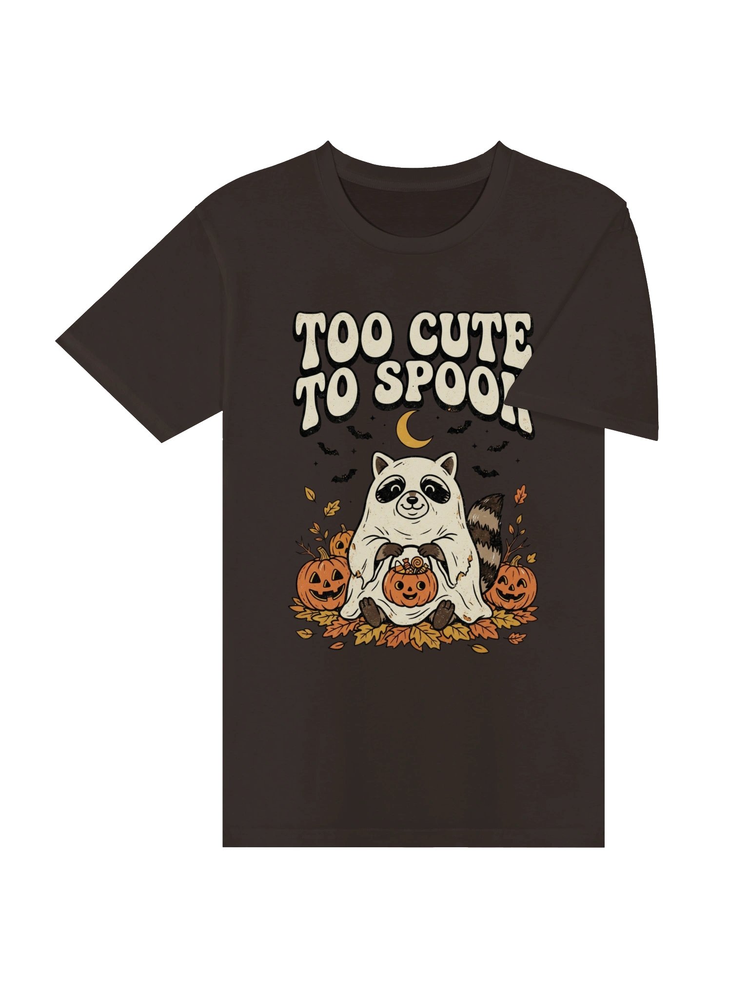 Too Cute to Spook Raccoon Ghost Halloween Unisex T-Shirt product image (4)