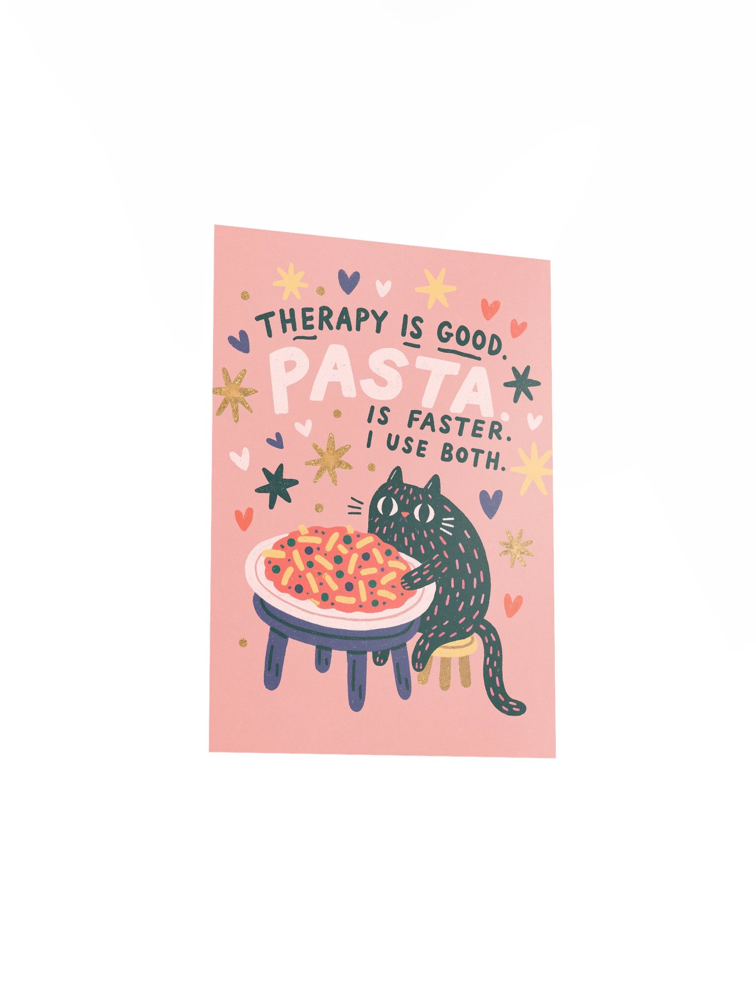 Therapy Is Good, Pasta Is Faster Cat Poster product image (19)