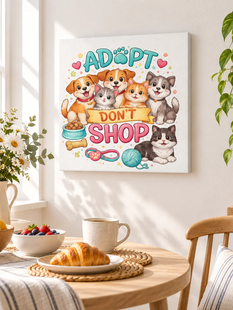 Adopt Don’t Shop Cats & Dogs Canvas product image (4)