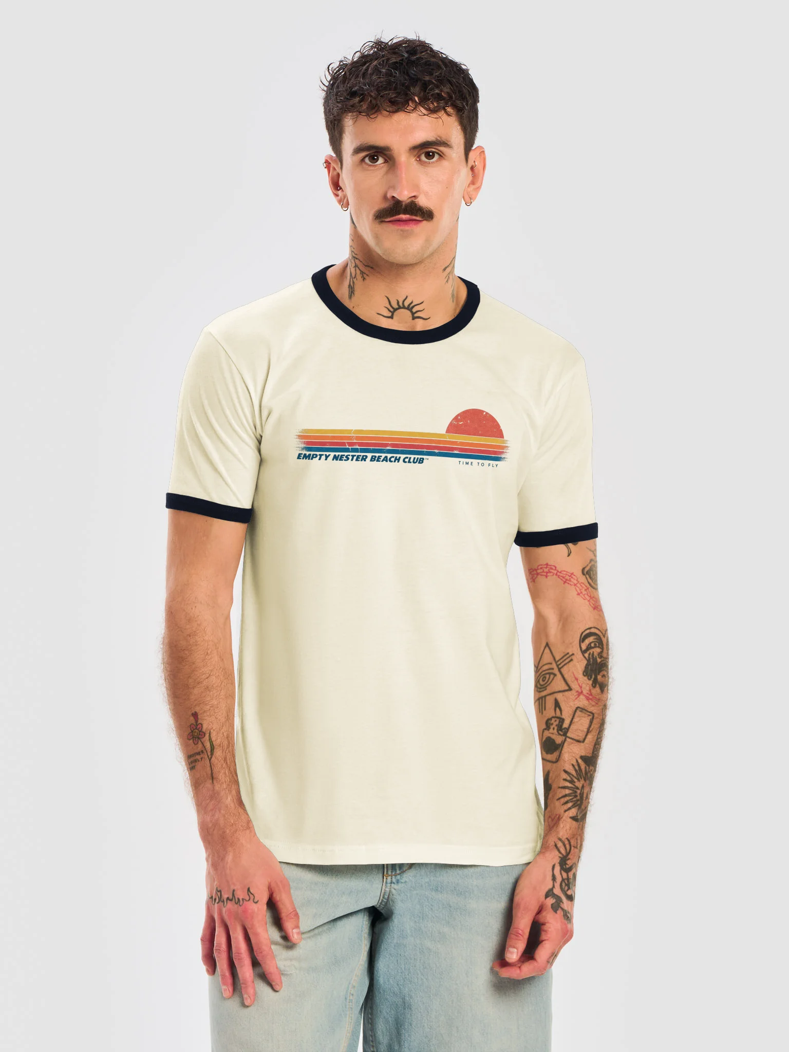 Empty Nester Beach Club Retro Ringer Tee product image (5)