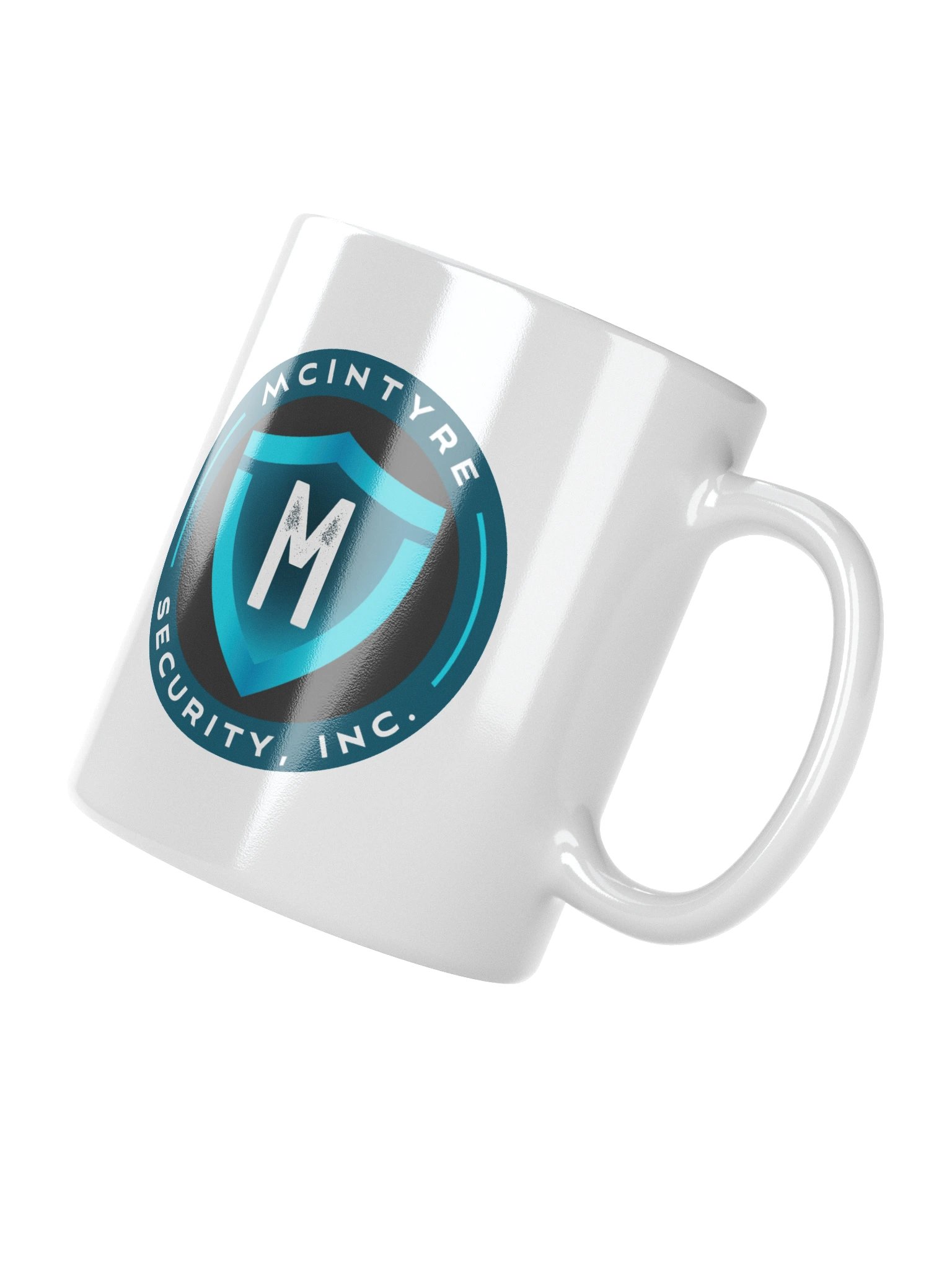 White Ceramic Coffee Cup - McIntyre Security Inc logo product image (2)