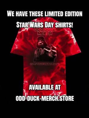 We have these limited edition Star Wars Day shirts available for this week only! #starwars #starwarsday #maythefourthbewithyou #darthvader #oddduckcoffeeandapparel 