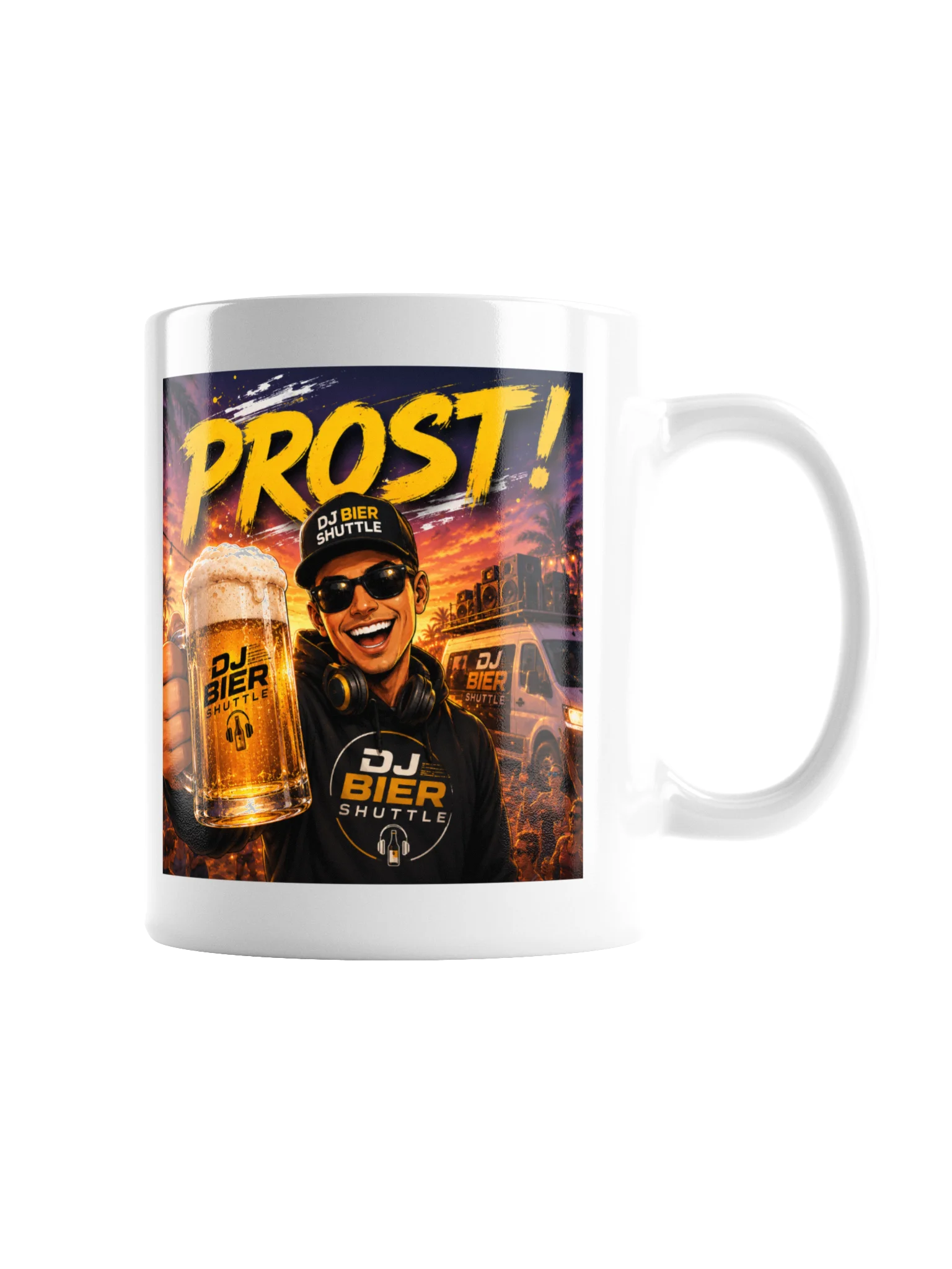 DJ Beer Shuttle Coffee Mug White product image (3)