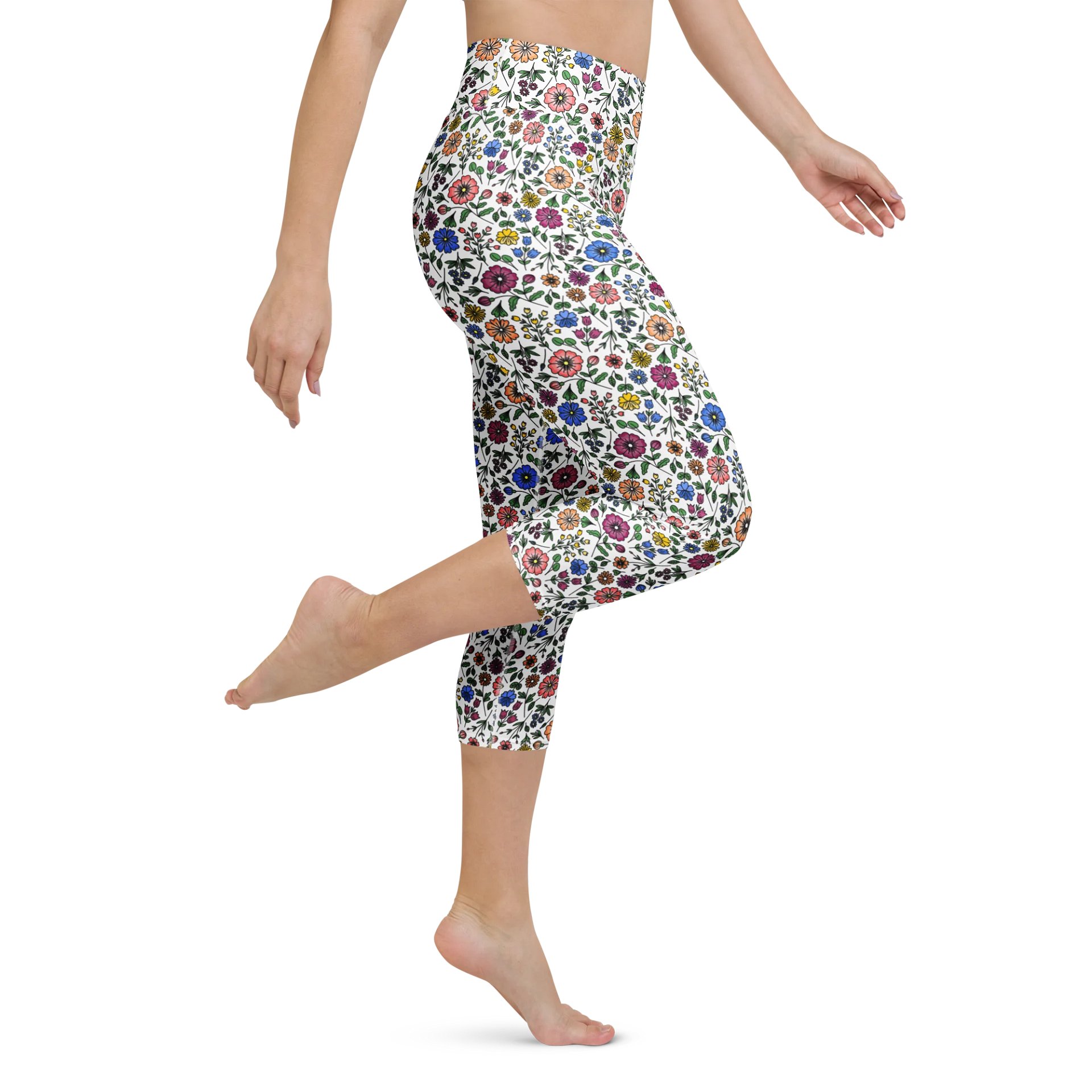 Floral Capri Yoga Pants – High-Waisted, Comfortable & Stylish product image (1)