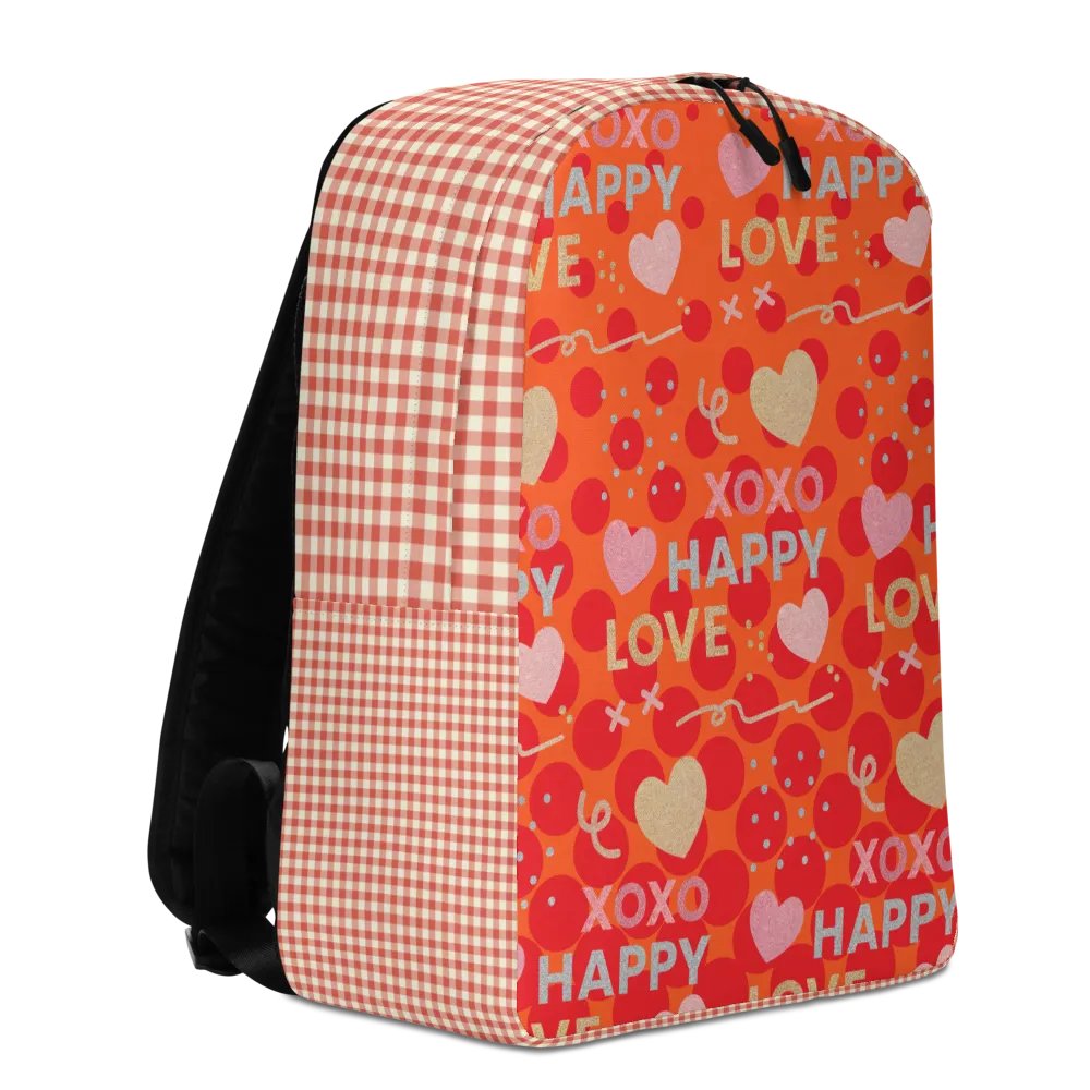 XOXO, HAPPY, LOVE Orange Circle/Gingham Backpack product image (2)