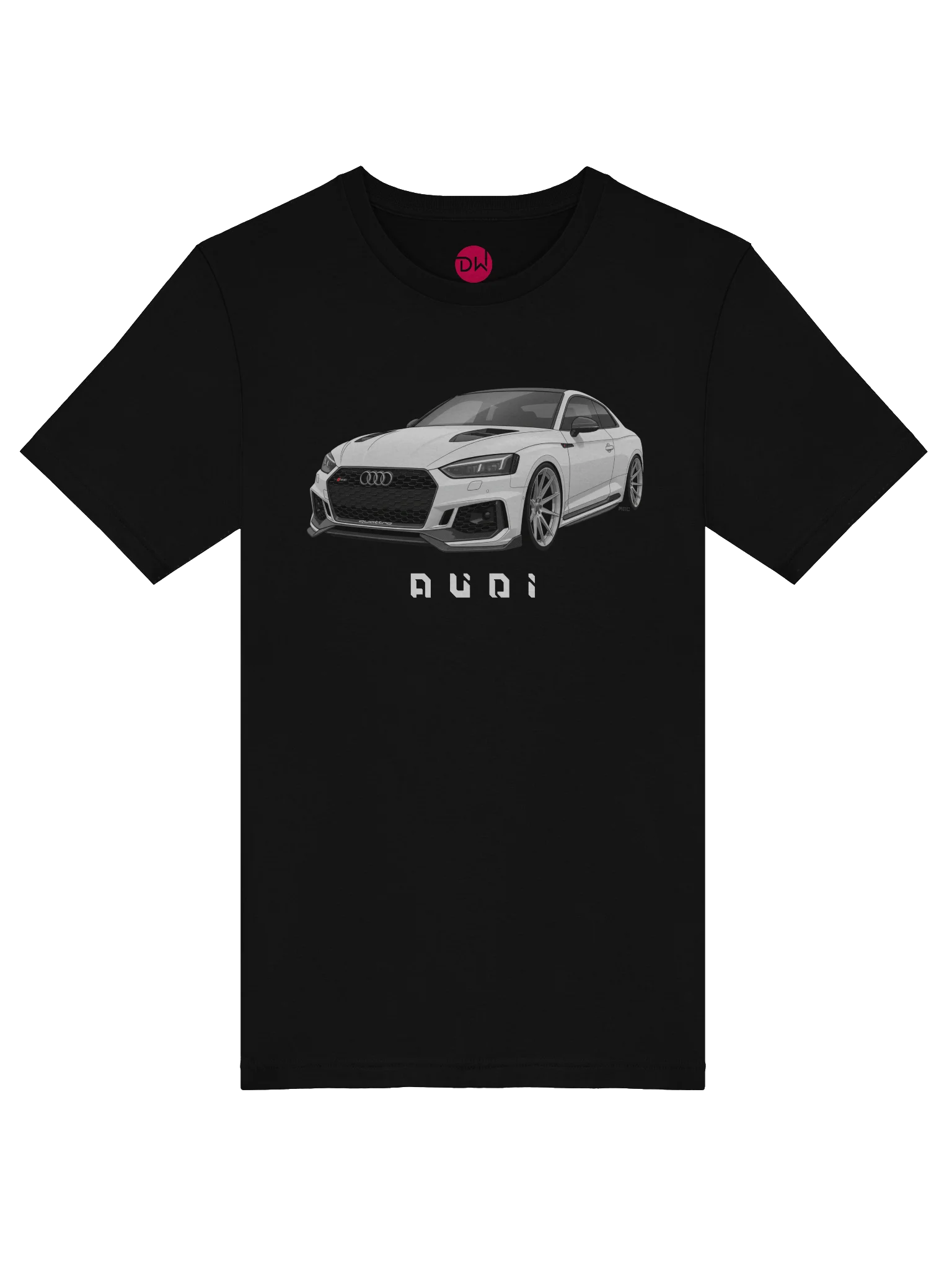 White Audi RS5 Shirt (Retro, Sketch, Silhouette) product image (38)