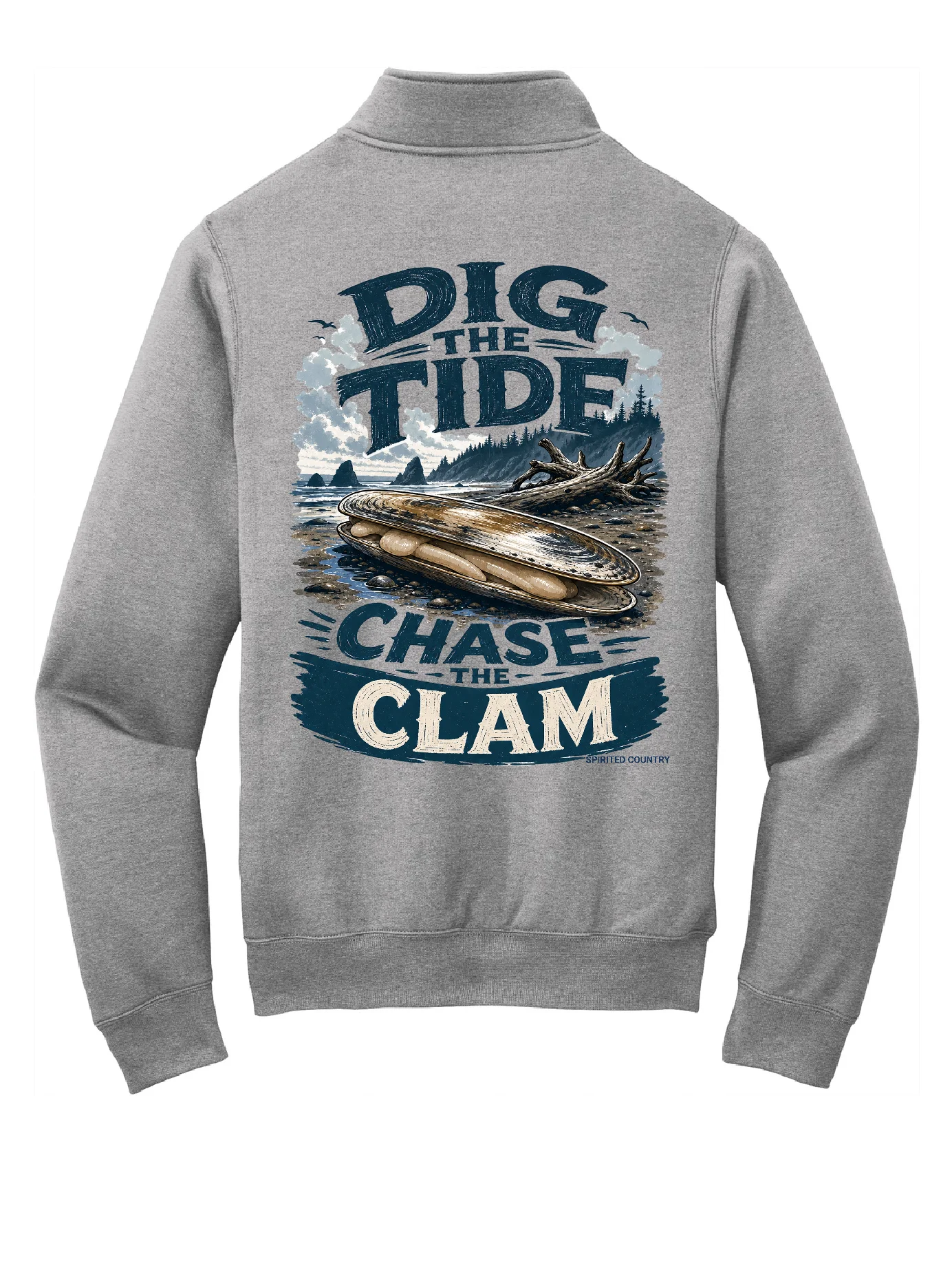 DIG THE TIDE CHASE THE CLAM 1/4 ZIP PORT AND CO SWEATSHIRT product image (1)