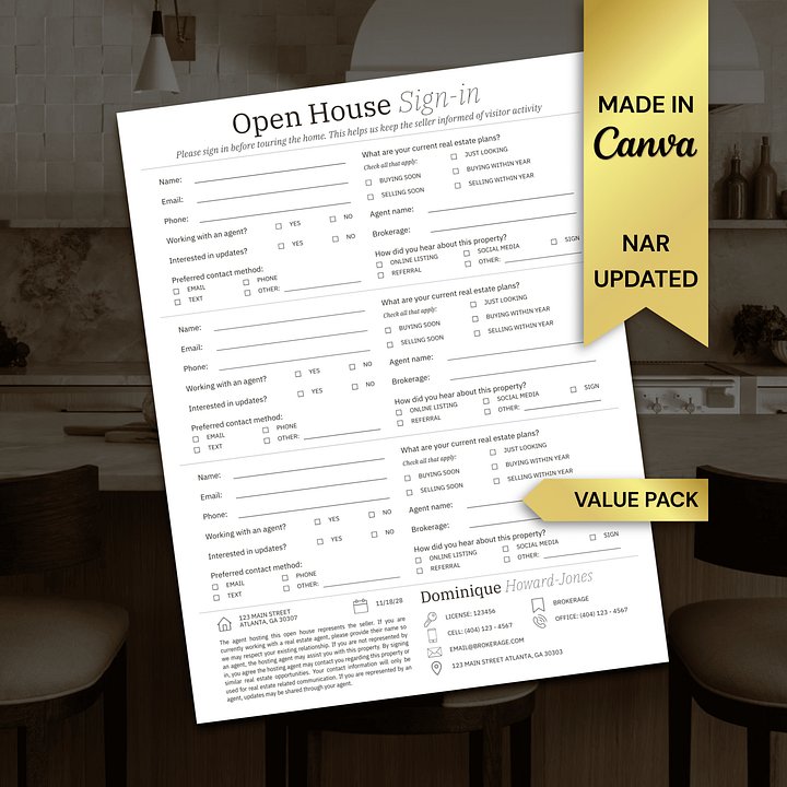Real Estate Open House Sign-In Value Pack product image (1)