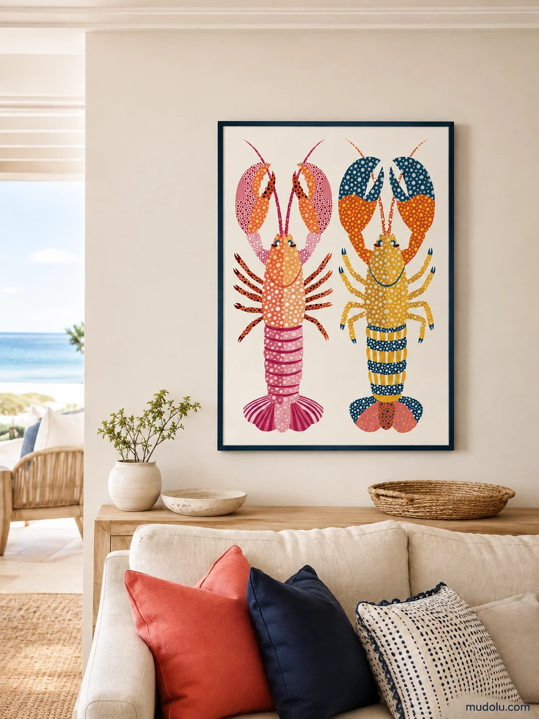 Colorful Lobster Wall Art, Coastal Seafood Printable product image (7)