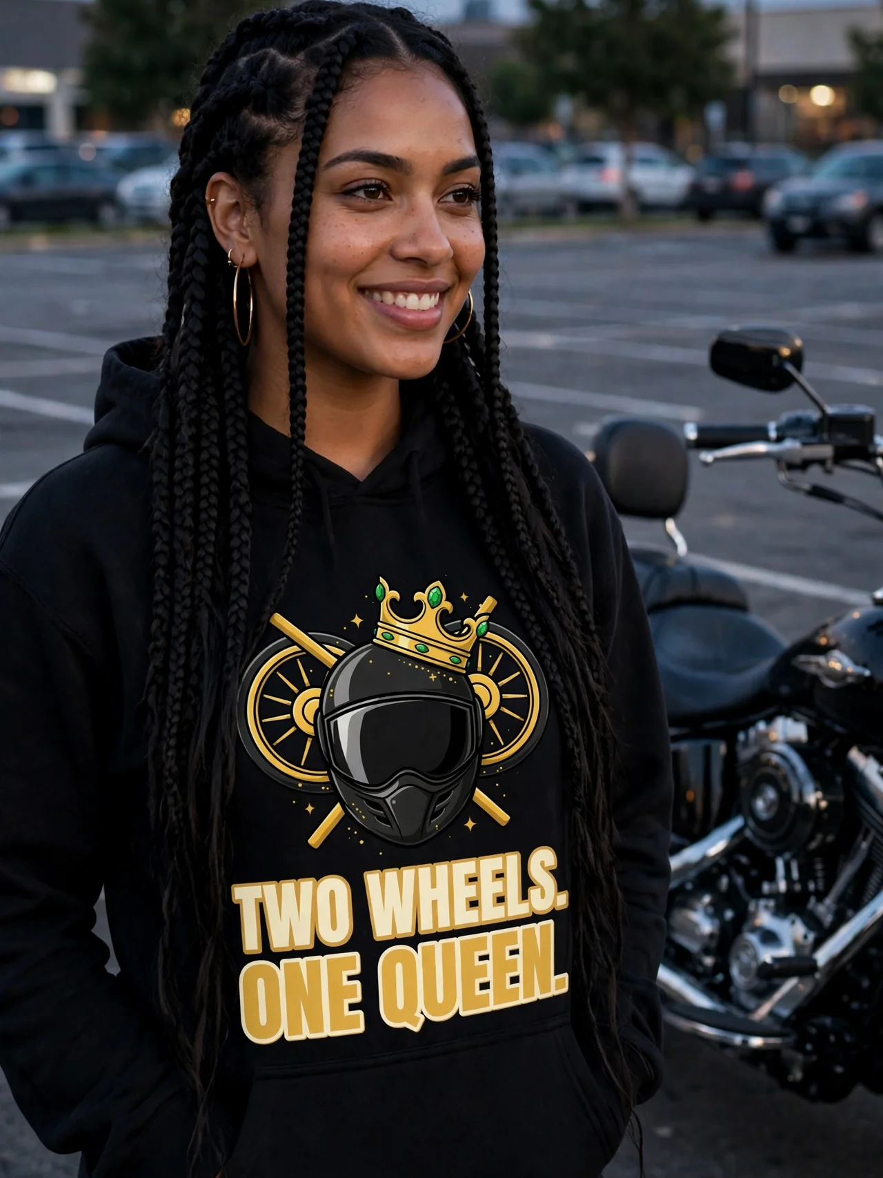 Two Wheels One Queen Hoodie product image (89)