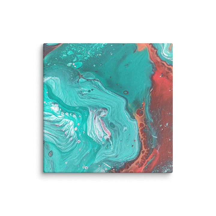 "Blue Lagoon" Abstract Art Pour Canvas Print product image (2)