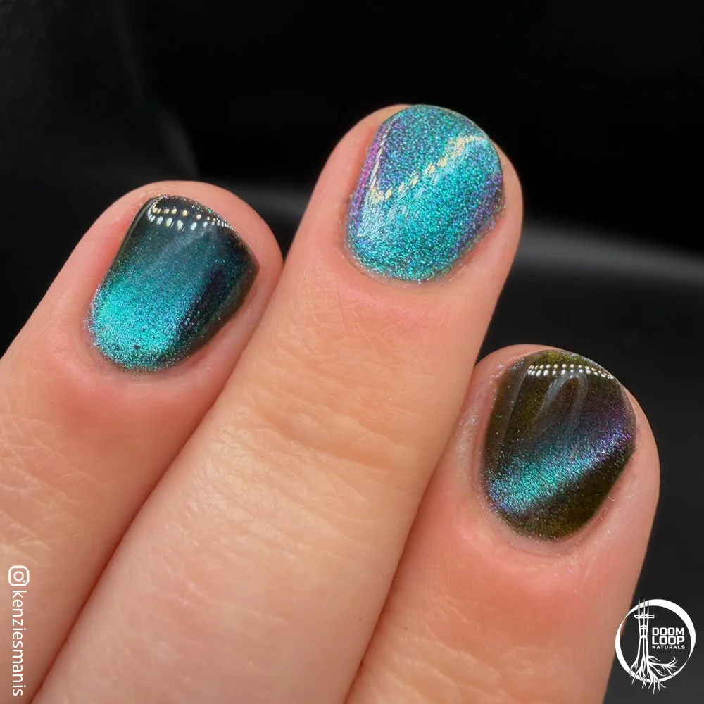 POOL MOOD - Green Teal and Violet High Contrast Magnetic Nail Polish product image (3)