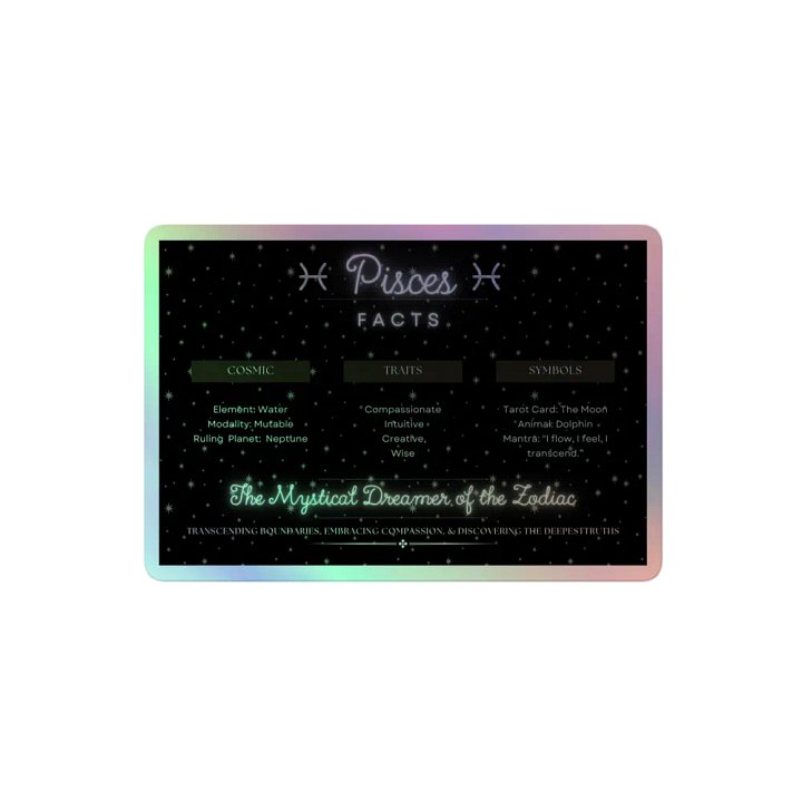 Pisces, Attributes , Holographic Sticker product image (2)
