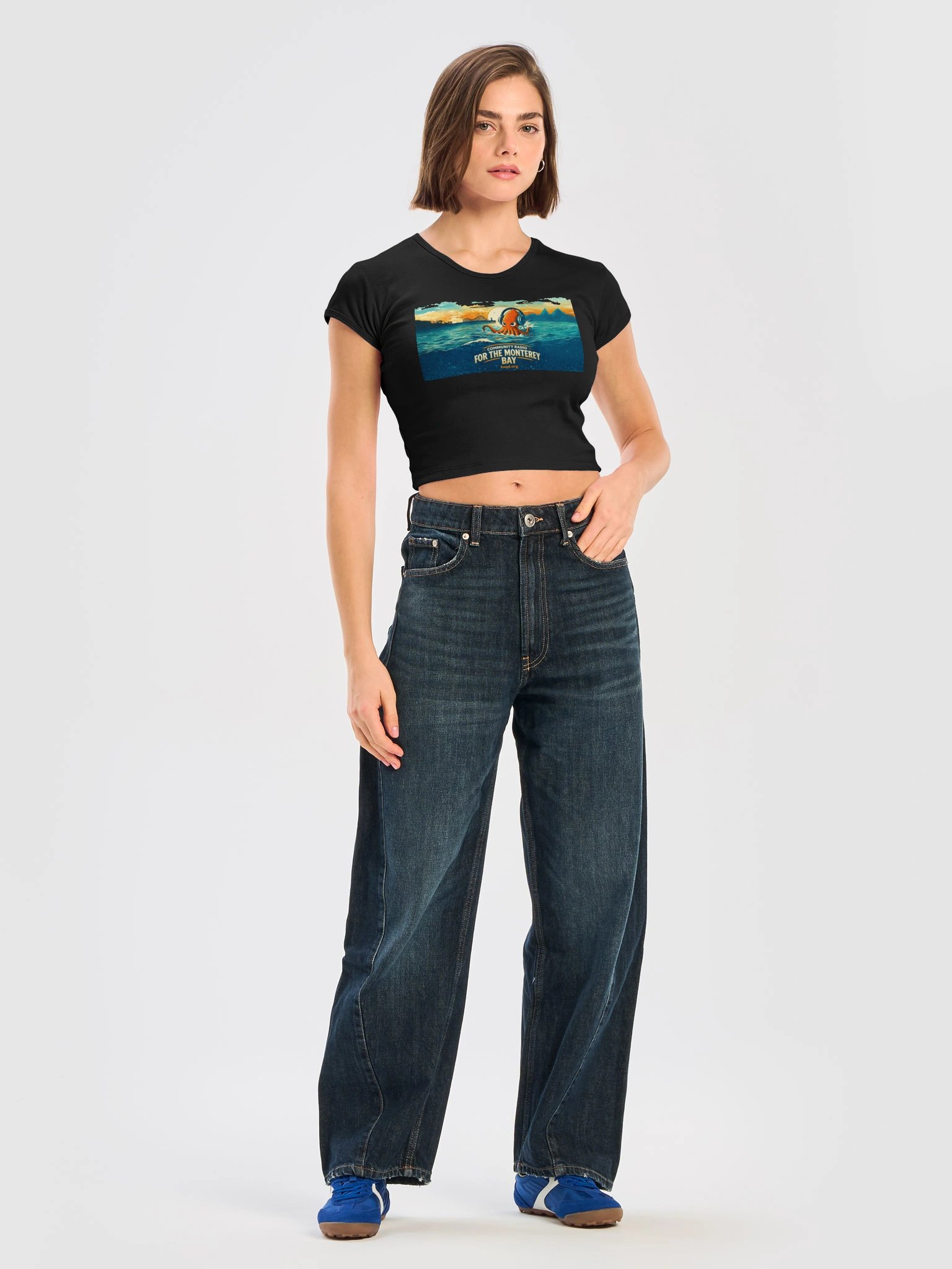 KSQD Logo Women’s Ribbed Baby Tee Crop Top product image (3)