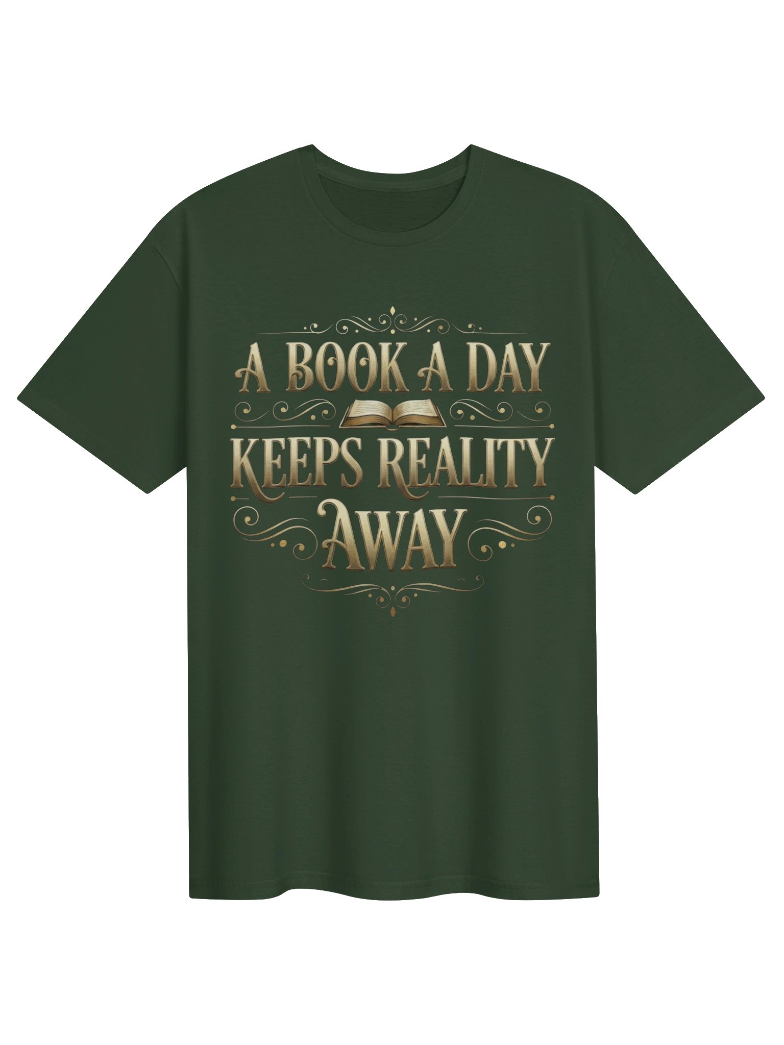 A Book A Day Keeps Reality Away Graphic Tee | Dark Academia Literary Shirt | Comfort Colors® Apparel for Book Lovers product image (6)