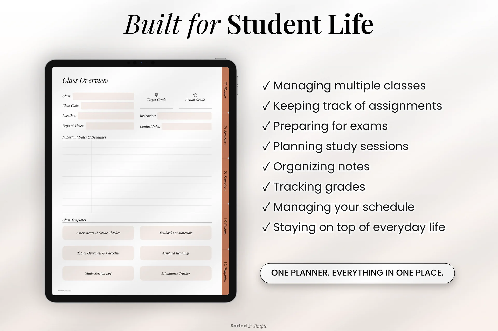 2026/2027 Mid-Year Student Digital Planner Portrait - Terracotta product image (11)