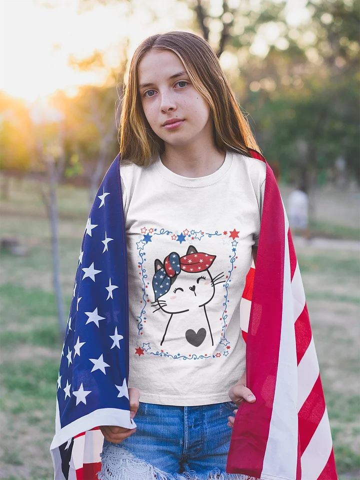 Cute Patriotic Cat 4th of July T-Shirt product image (1)