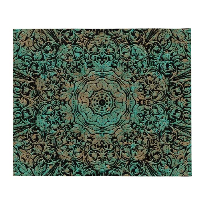 Copper Patina Floral Pattern Throw Blanket product image (2)