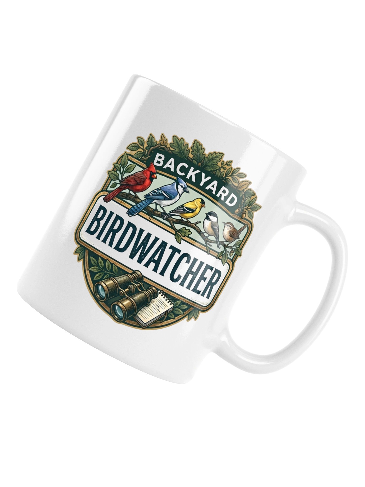 Backyard Birdwatcher Ceramic Mug – Colorful Songbird & Binoculars Coffee Cup product image (16)