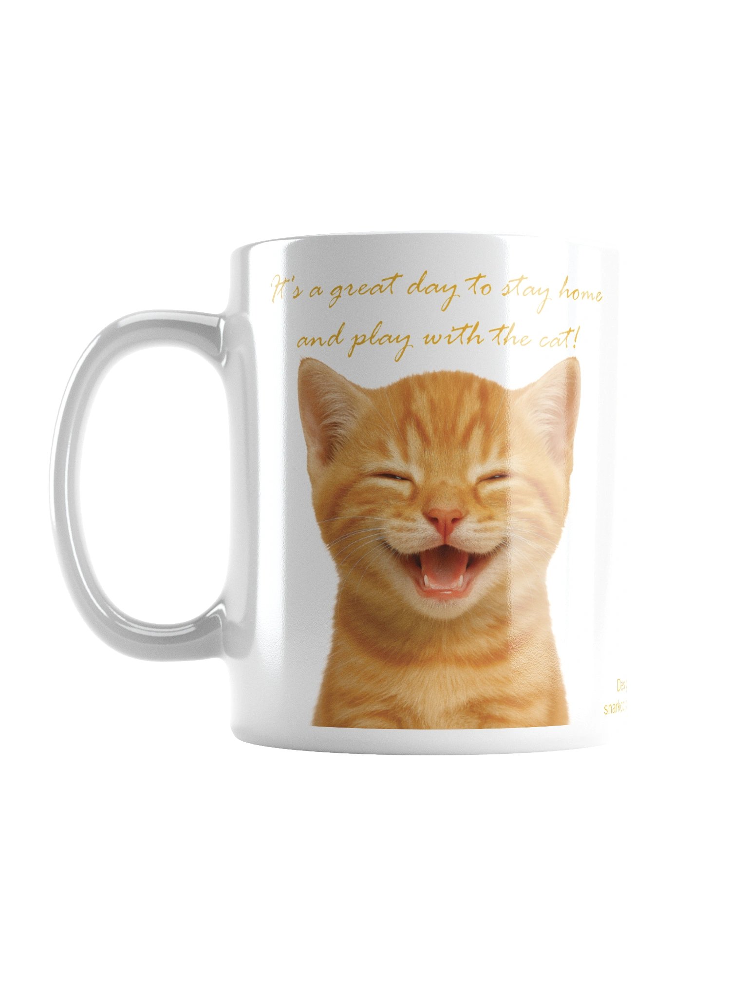 Funny mug: It's a great day to stay home and play with the cat! product image (1)