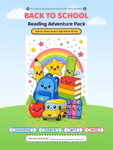 Back to School Reading Adventure Pack | Fluency, Comprehension, Sight Words & Wr product image (1)
