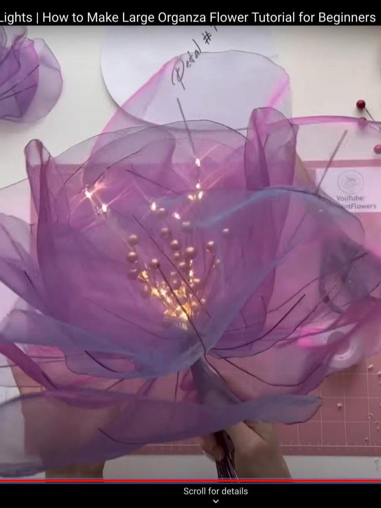 DIY Giant Organza Flower: Templates with Video Tutorial how to make Giant Fabric Flowers product image (5)
