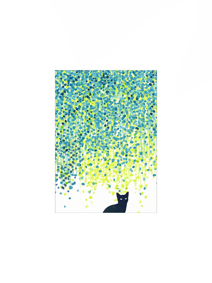 A black cat in the garden art print product image (3)