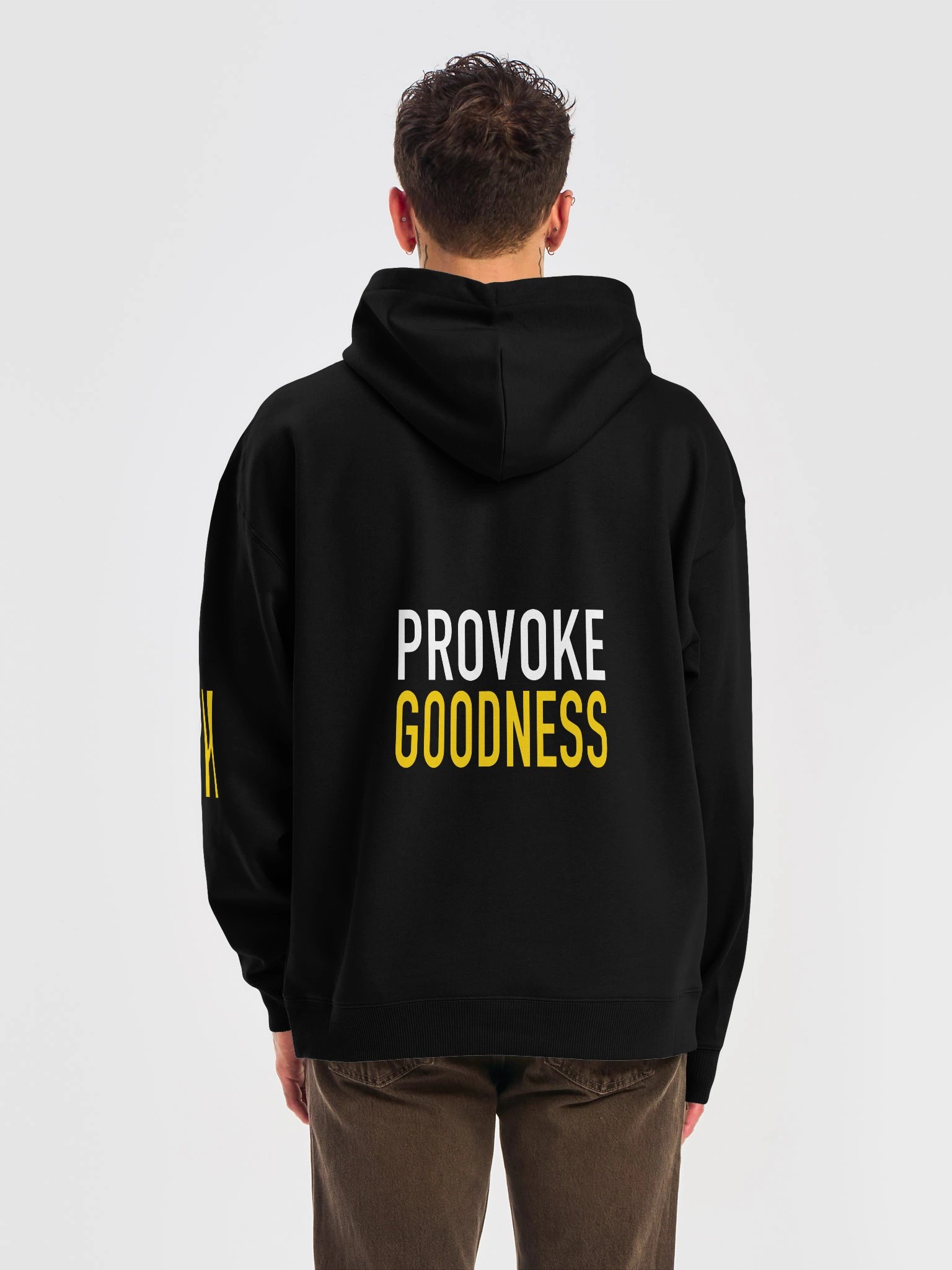 PROVOKÄHAUS Provoke Goodness Hoodie — Black & Yellow product image (6)