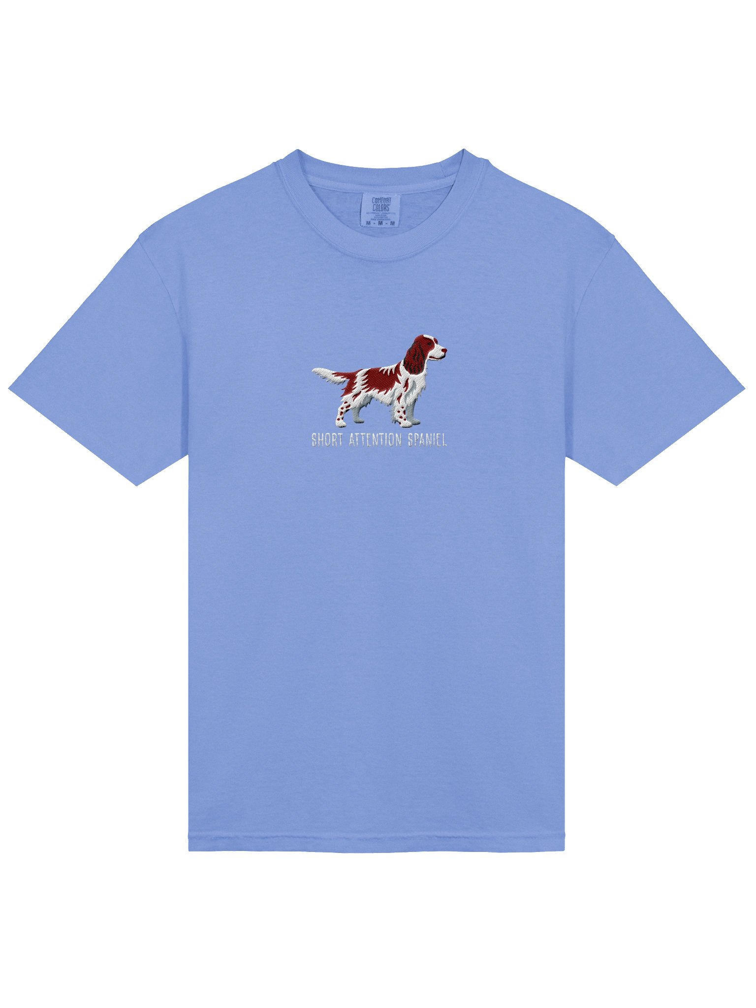 Short Attention Spaniel T-Shirt(Embroidered) of a Springer Spaniel(Liver) product image (6)