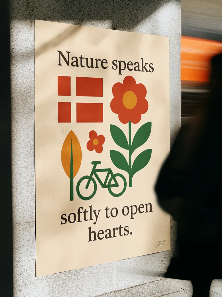 Nature Speaks Softly – Danish Minimalist Poster Art – by M-Art & Design - Poster product image (1)