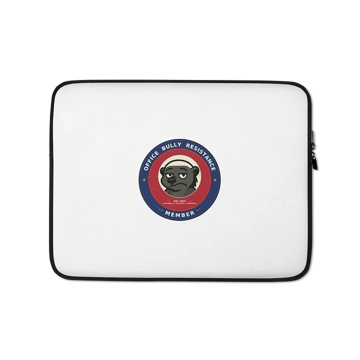 Office Bully Resistance Laptop Sleeve: Padded Neoprene Case with Vintage Pin Design product image (1)