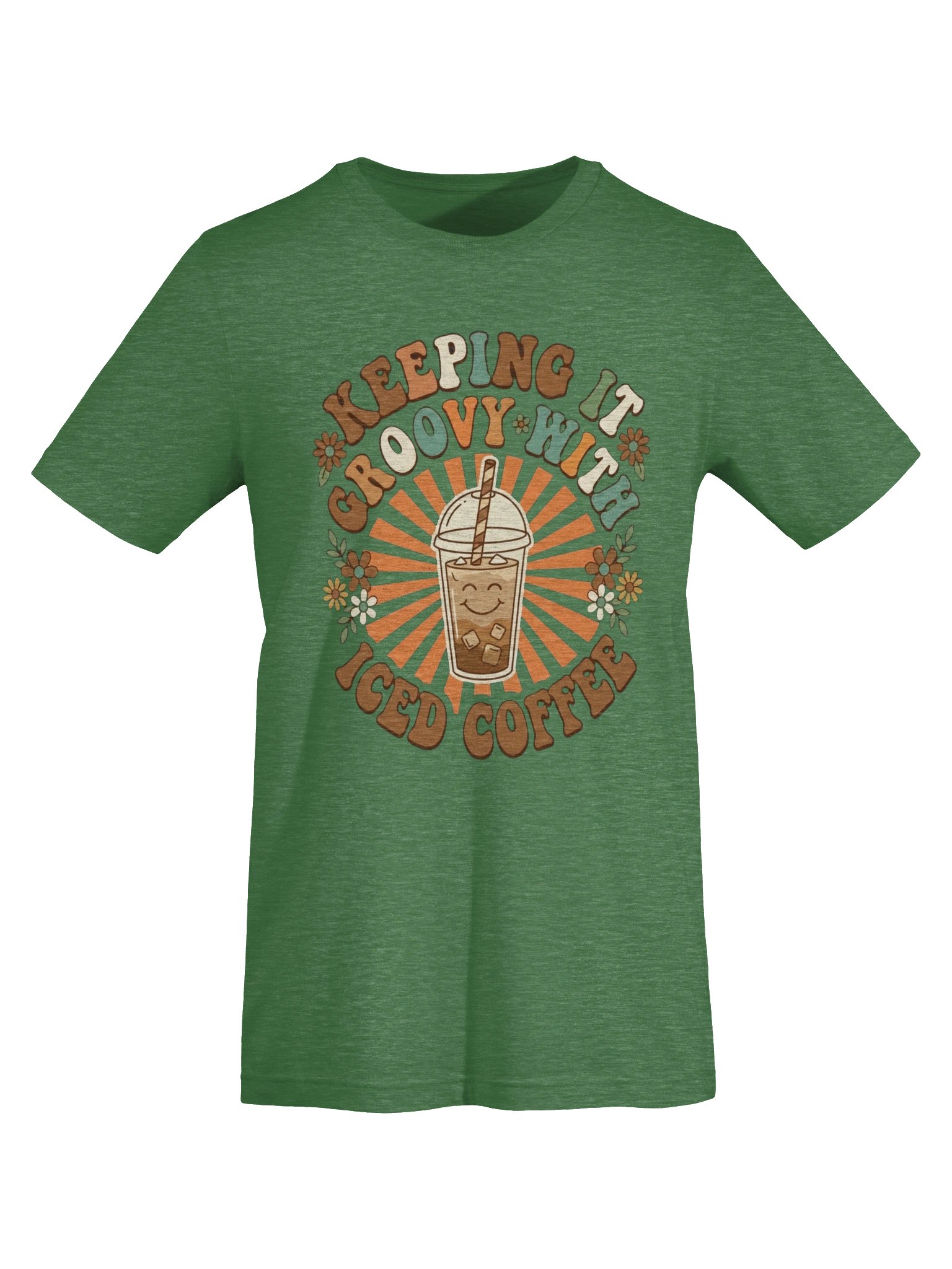 Keeping It Groovy With Iced Coffee T-Shirt - Vintage Retro Coffee Lover Graphic Tee product image (55)