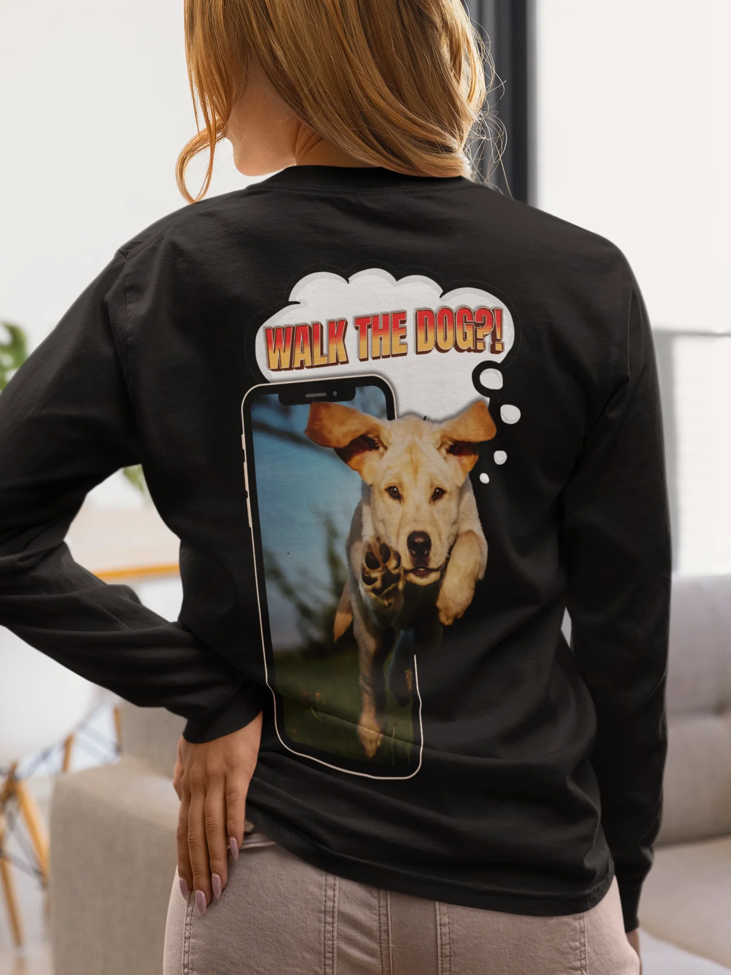 Walk the Dog Comfy Long Sleeve Shirt product image (6)