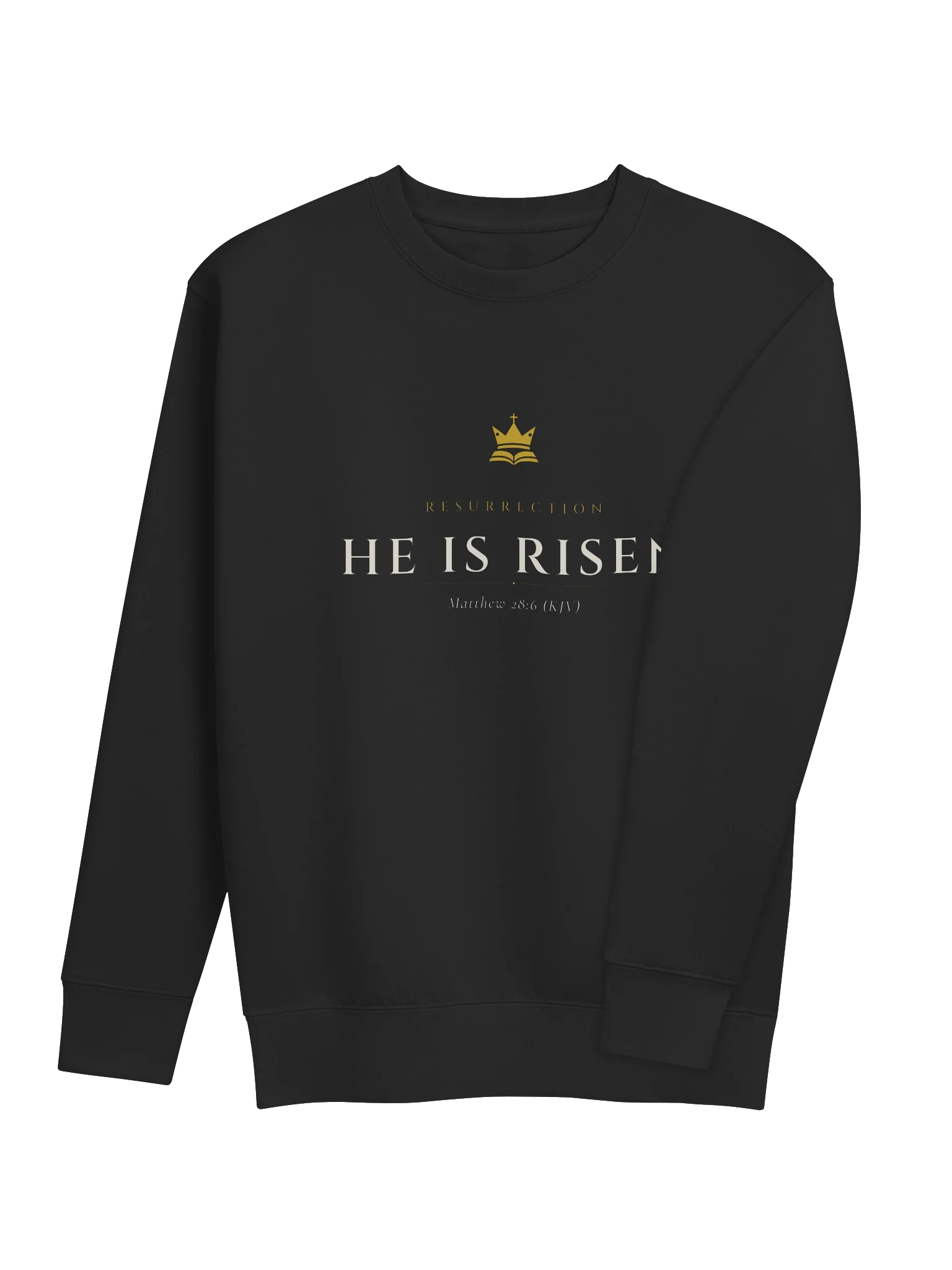 Resurrection Crewneck - Black, view 4 — Christ Is King crewneck
