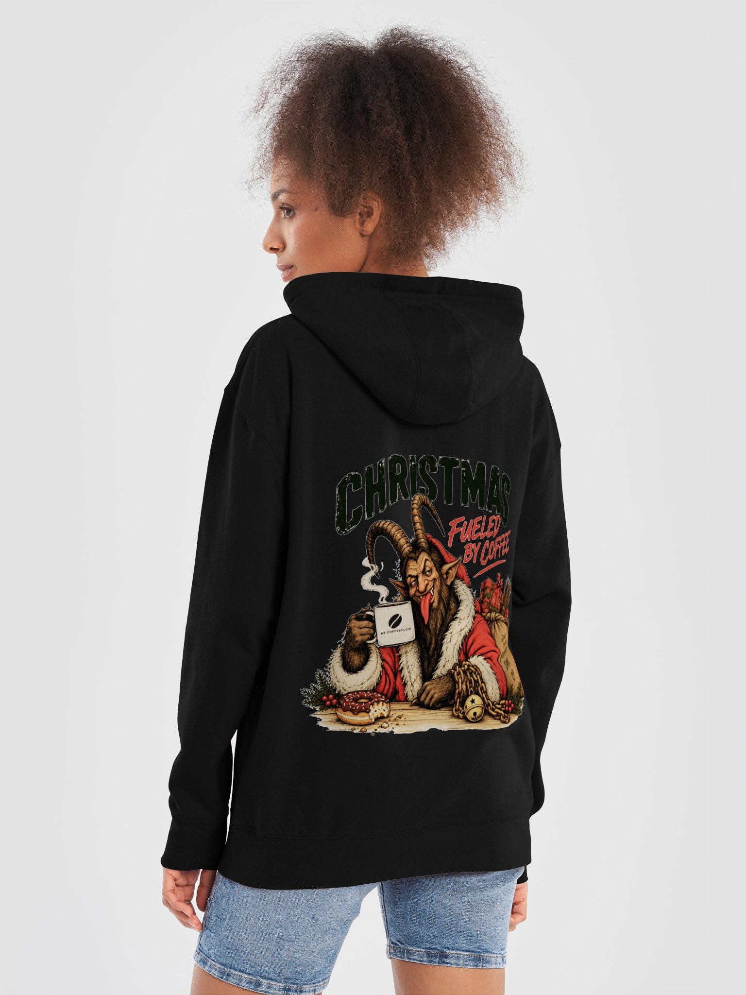 Christmas Fueled by Coffee – Krampus Women’s Hoodie product image (46)