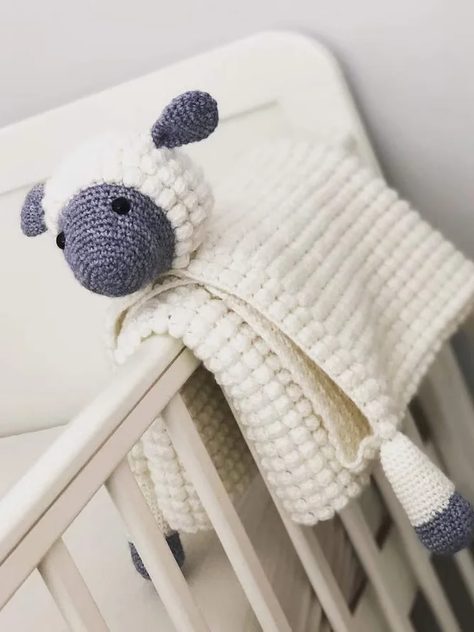 Crochet Sheep Blanket Pattern - 3in1 Pram Toy Lovey PDF Pattern - Crafting Happiness product image (1)