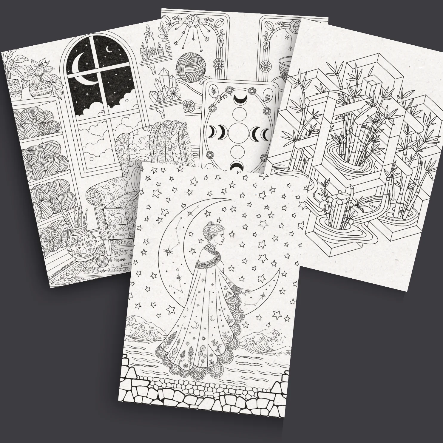 Mystical Stitch Oracle Coloring Book | Printable Crochet Coloring Pages | Fiber Arts Meditation & Magic product image (3)