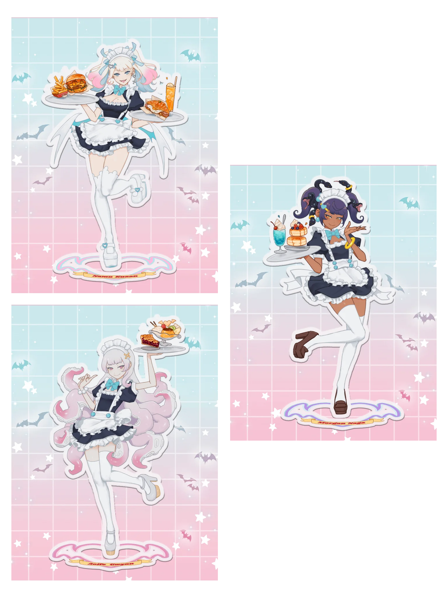 Monstergirl maids Acrylic Standees Bundle + Free print! product image (1)